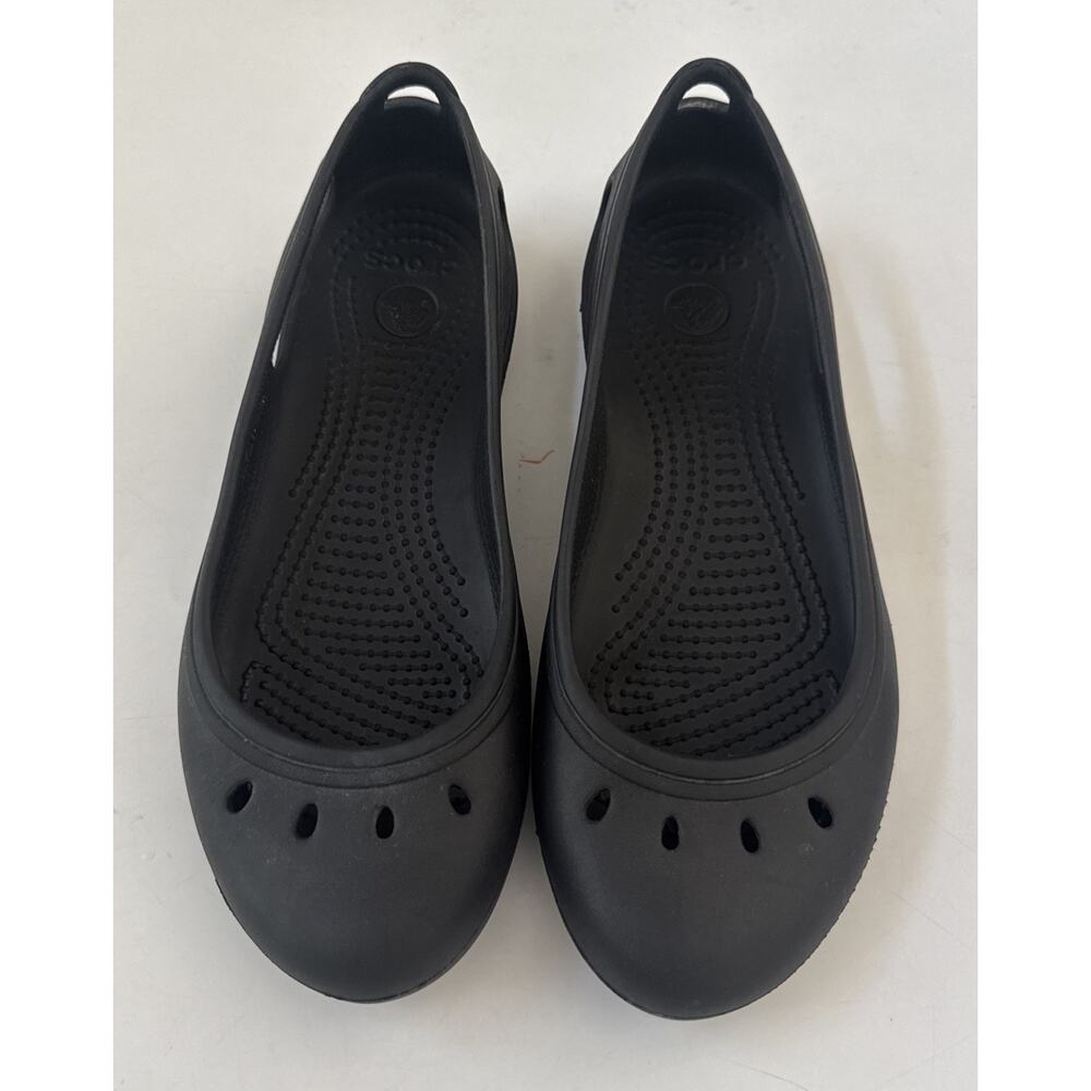 Crocs Kadee Ballet Flats Womens Triple Black Slip-On Round Toe Comfort Size 8